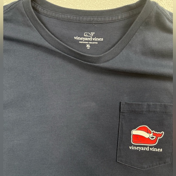Vineyard‎ Vines Naughty or Nice Christmas Whale Long Sleeve Pocket Tee - Size XL - Picture 6 of 8